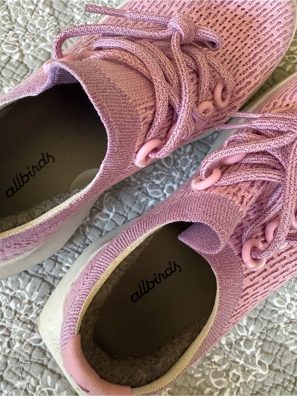 allbirds Pink Knit Slip-On Sneakers